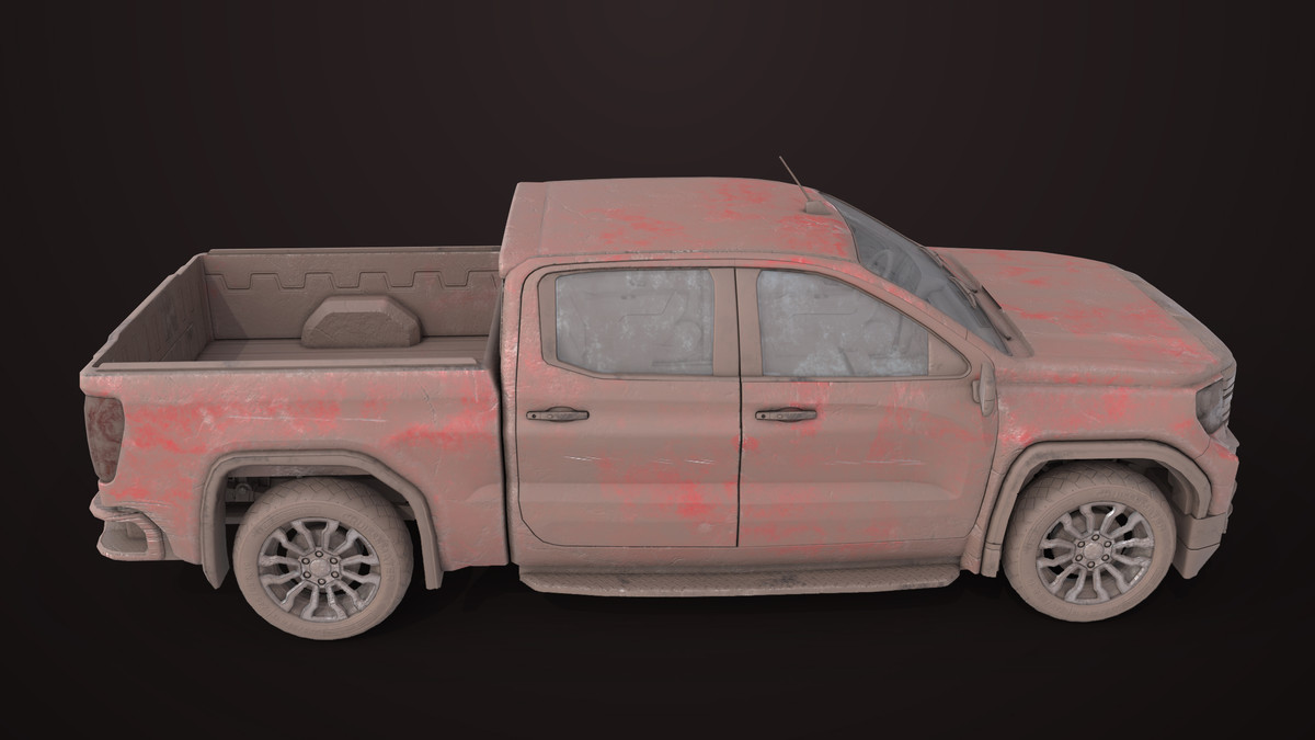Pickup Truck 02 Red Dusty URP HDRP Textures
