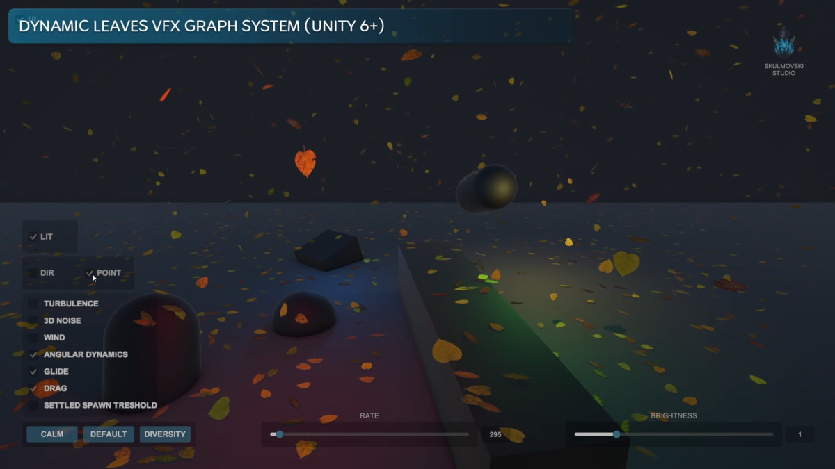 Leaves VFX Graph System (Physics & Aerodynamics)