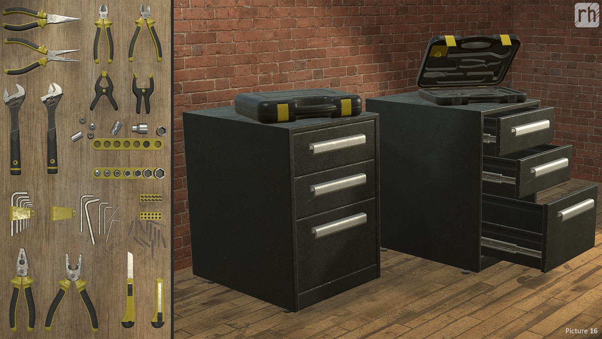 Workbench Hand Tools PBR Game-Ready Vol. 1