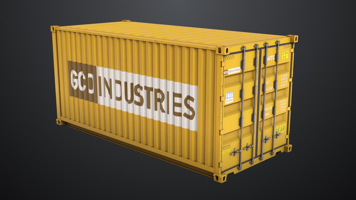 5 Cargo Container 20ft Single Mat URP HDRP Textures
