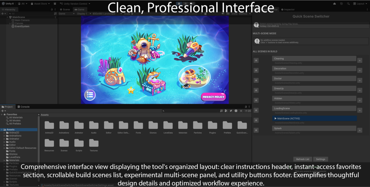 Quick PlayMode Scene Switcher