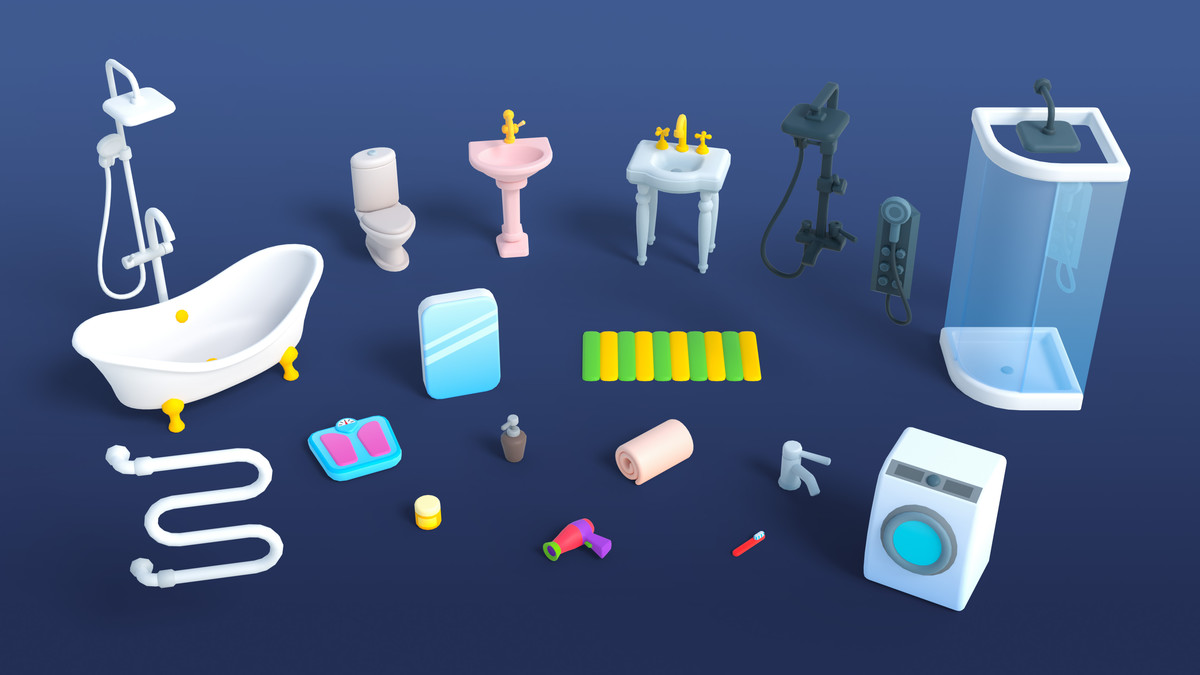 Cute Furniture Mini - Low Poly 3D Models Pack