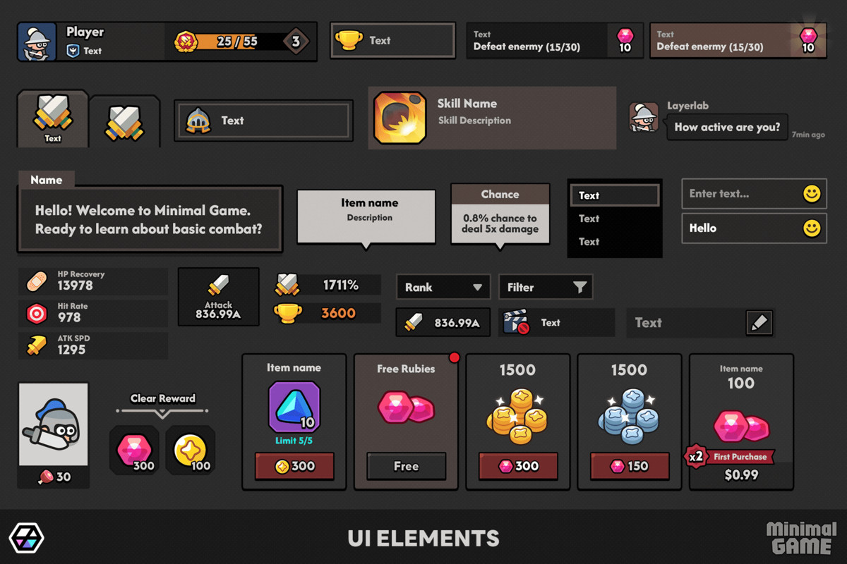 GUI Pro - Minimal Game Dark