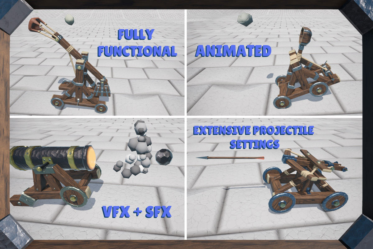 Stylized Functional Siege Weapons: Ready, Aim, Fire!
