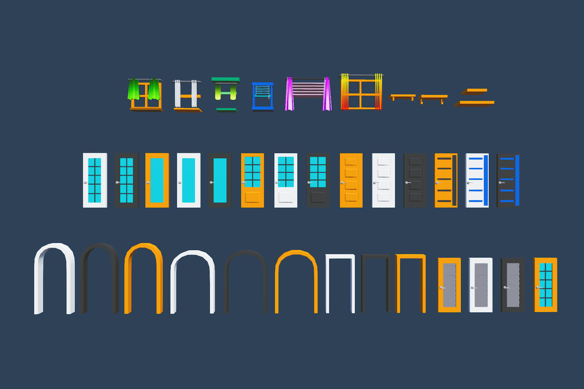 Cute Low Poly Furniture Pack - Colorful Interior Props