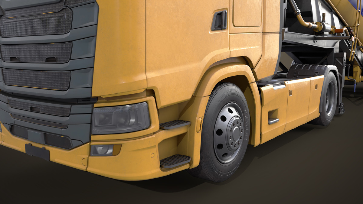 Chassis 06 Cement Trailer 01 Yellow