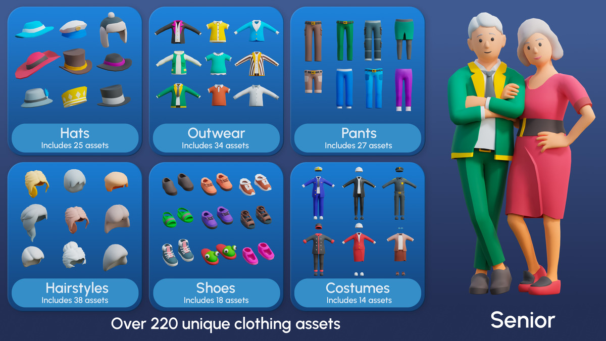 City Characters - Low Poly 3D Models Pack