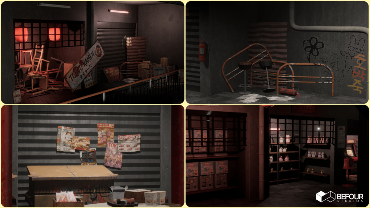 Japanese Old Shopping Mall Environment (Modular, Asian, Abandoned)