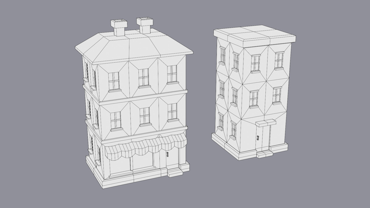 30 Low-Poly Urban Buildings Collection