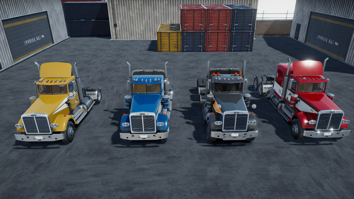 Semitruck with dump trailer