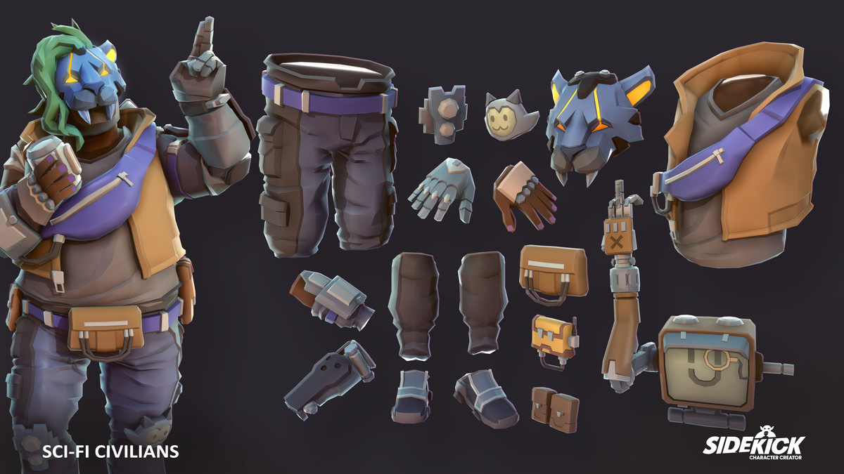 Sci-Fi Civilians – Sidekick Modular Characters by Synty