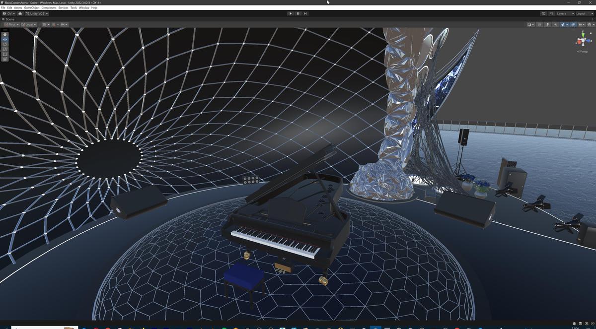 Black Diamond Concert Arena Stage Venue - Modular 3d Scene with Props