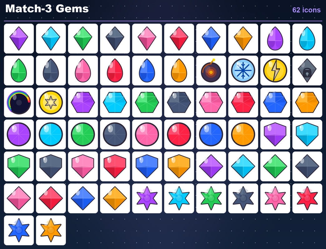 Mega Game Icon Bundle - 340 RPG, Sci-Fi, Match-3, Spell & Achievement Icons