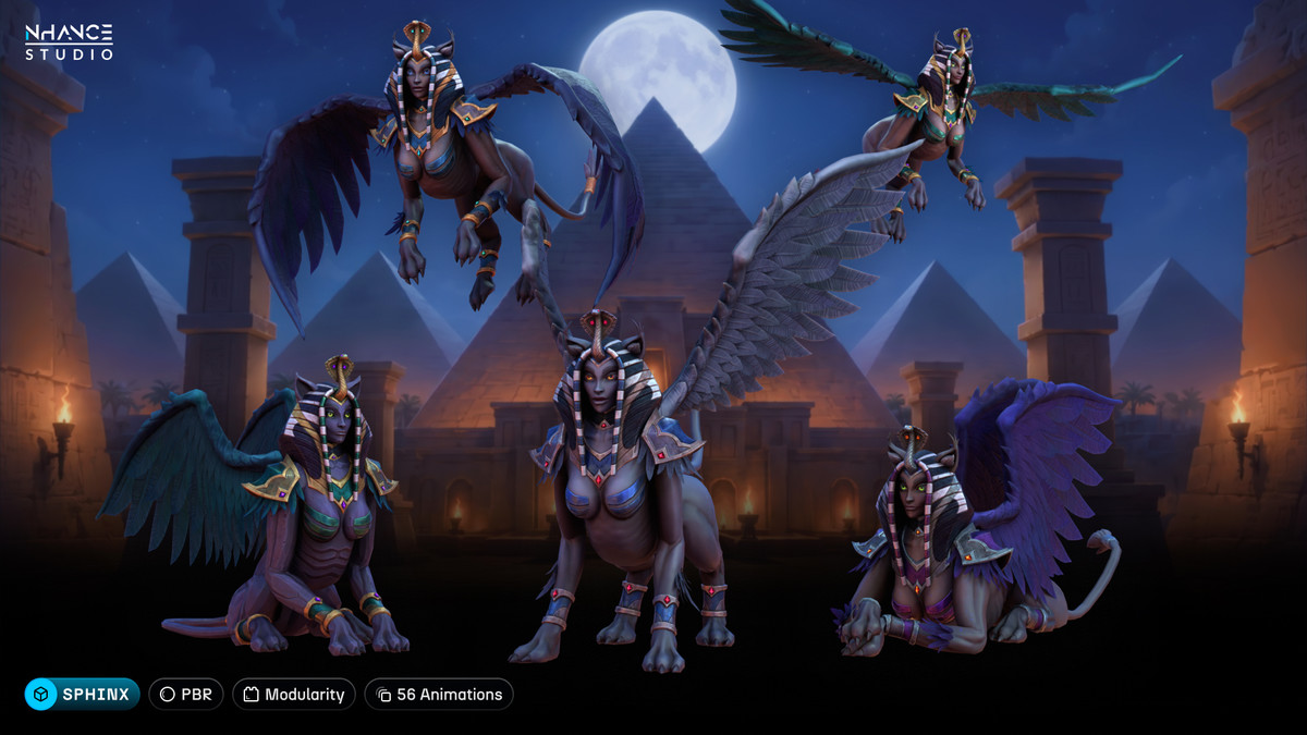 Stylized Egyptian Fantasy Characters Pack