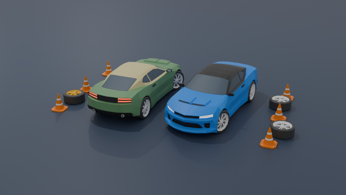 Mobile Optimize-Low Poly Vehicles