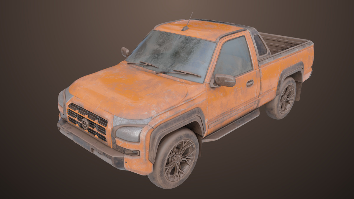 Pickup Truck01 Old Rusty HDRP URP Textures