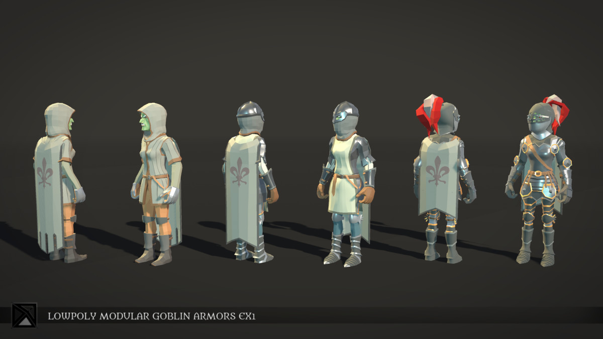 Low Poly Goblins Modular Armors Bundle - LOWPOLY MEDIEVAL FANTASY SERIES