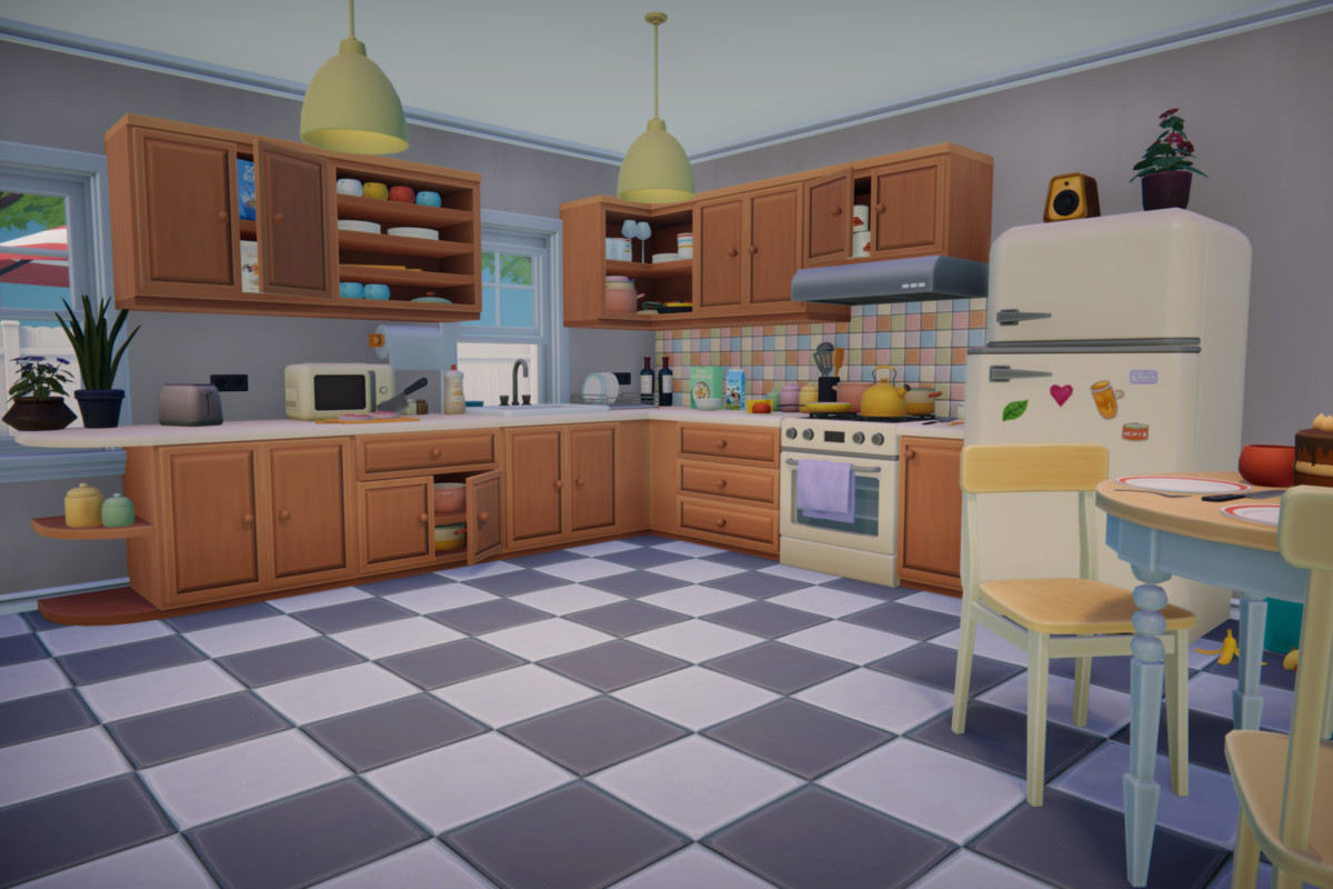 Stylized Cartoon House Interior & Exterior