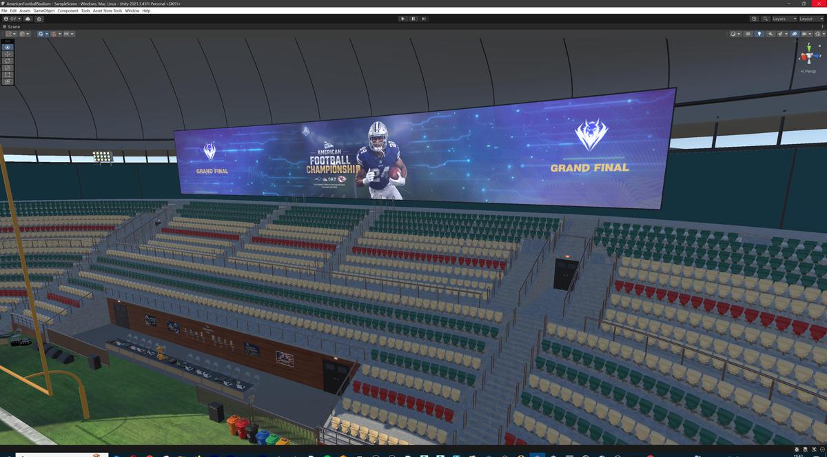 Modular American Football Stadium 3d Environment - Exterior, Interior, Props