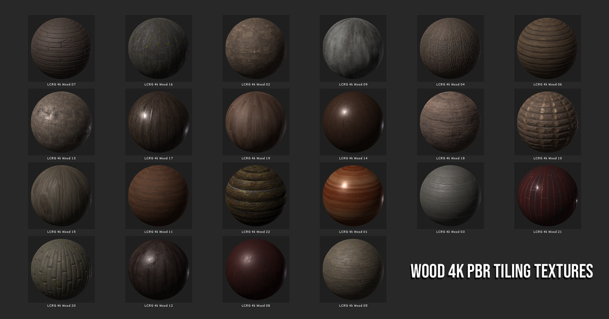 22 Wood 4K PBR Tiling Textures Collection