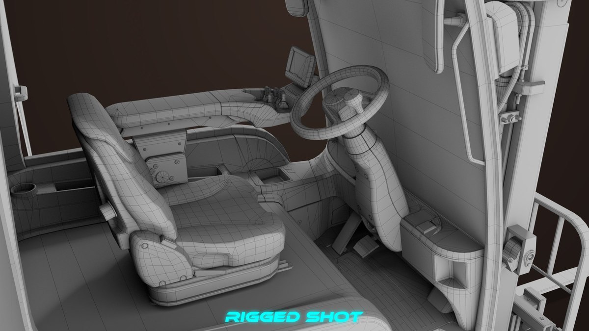 Forklift Truck 01 Yellow URP HDRP Textures