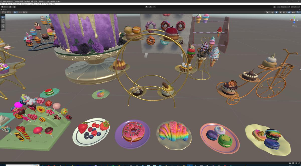 Sweet Dessert Asset Pack (Donuts, Cupcakes, Cake, Ice Cream, Candy)