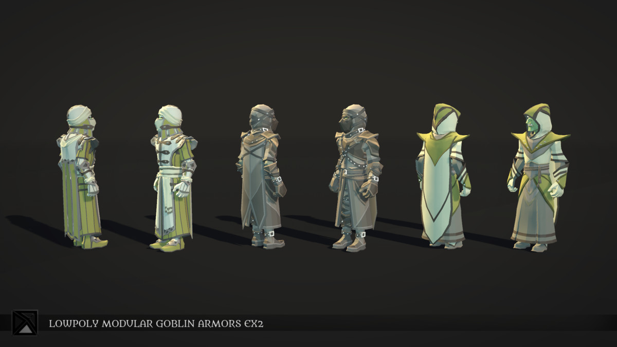 Low Poly Goblins Modular Armors Ex2 - LOWPOLY MEDIEVAL FANTASY SERIES