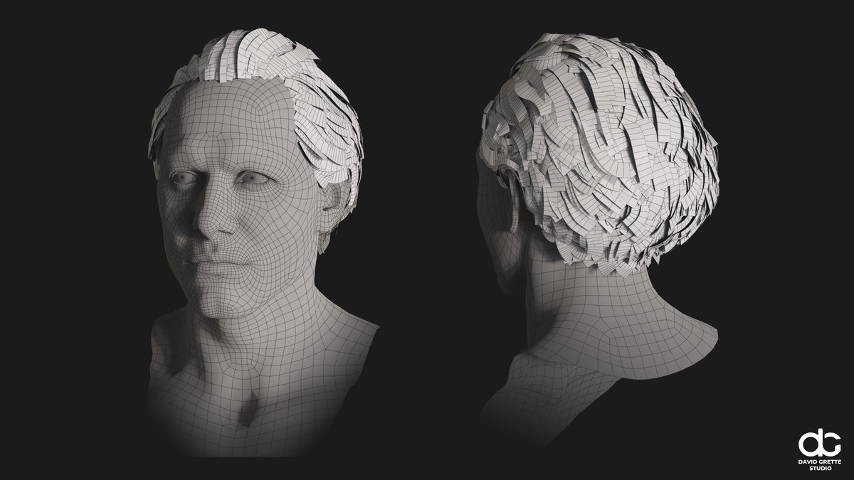 Realistic male hairstyles, pack #5 | Rigged hair, game-ready, low-poly