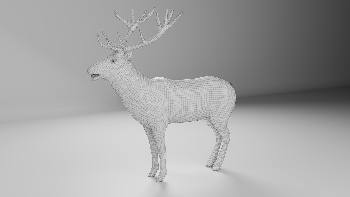 White Deer Stag – Rigged & Animated