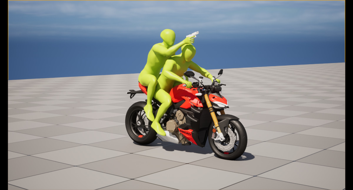 Bike Ride & Shoot Animation