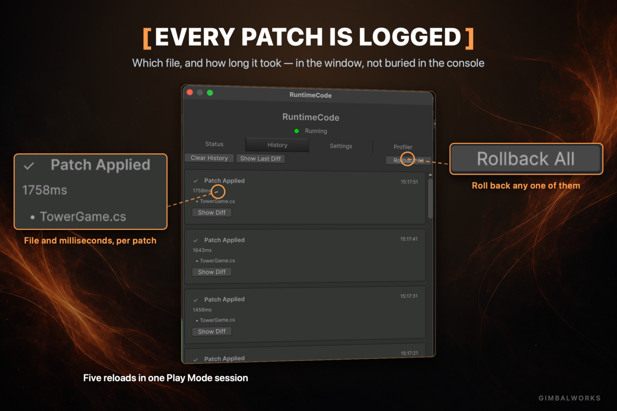 RuntimeCode - Live Code Reload