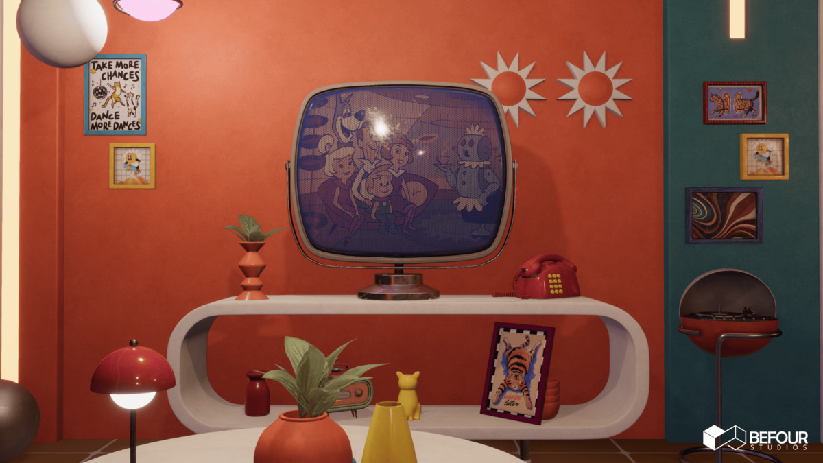 Retro Pop Art Living Space Environment