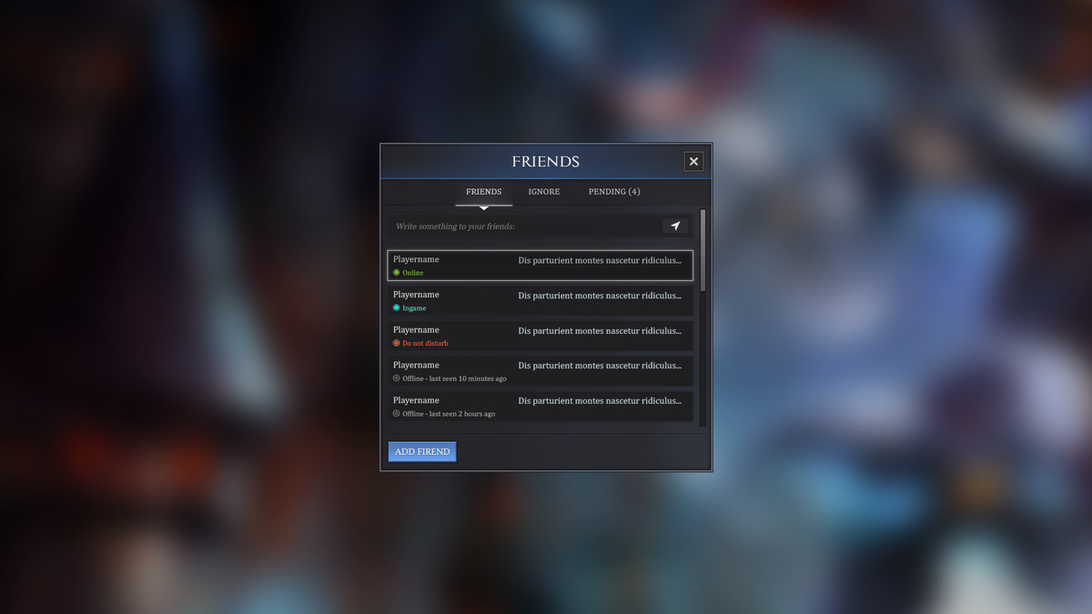 RPG & MMO One - PC and Mobile UI