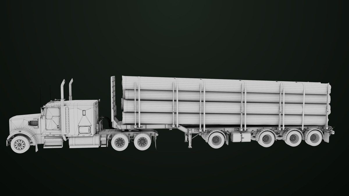 Truck 07 Log Trailer with All Loads Collection