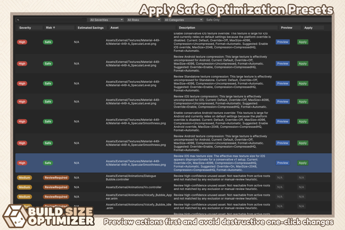 Build Size Optimizer | Safe Build Audit