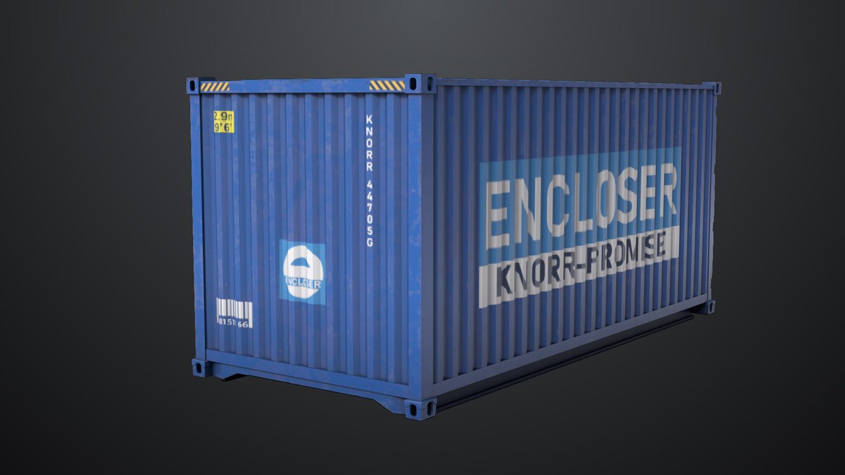 5 Cargo Container 20ft Single Mat URP HDRP Textures
