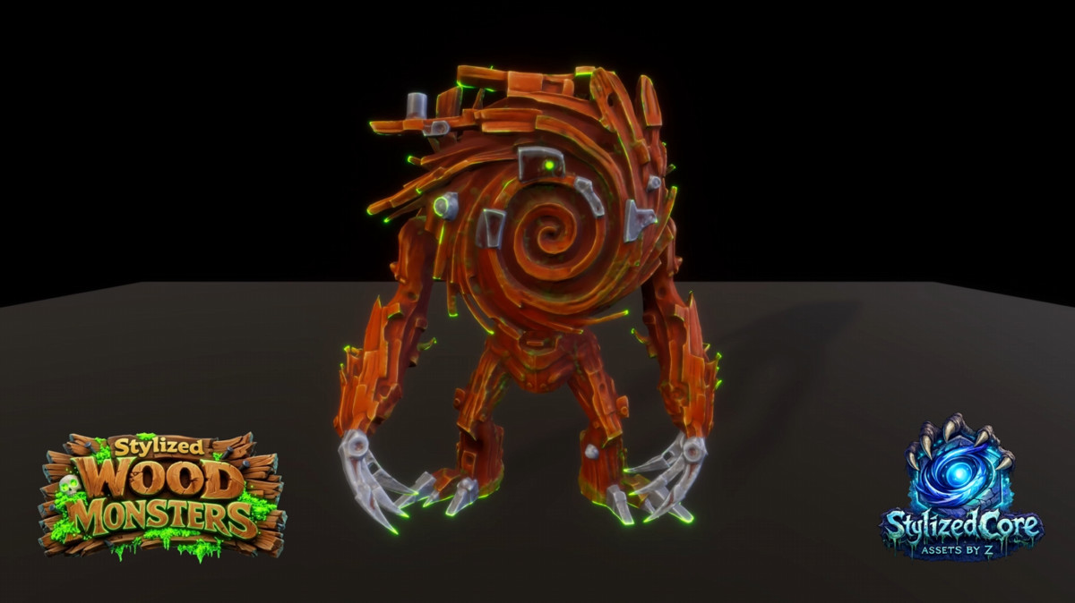 Stylized Wood Monster Pack 2 – Vortex Variant (Animated, LOD, Skins)