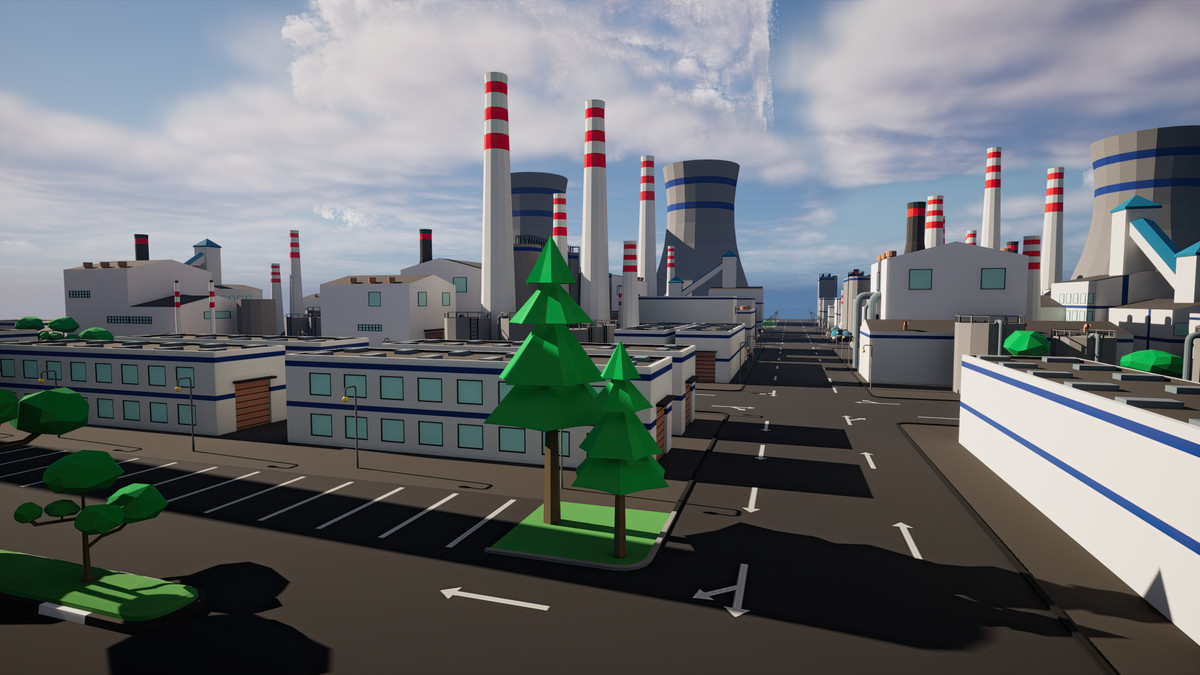 Modular Low Poly Factory [Desktop & Mobile]