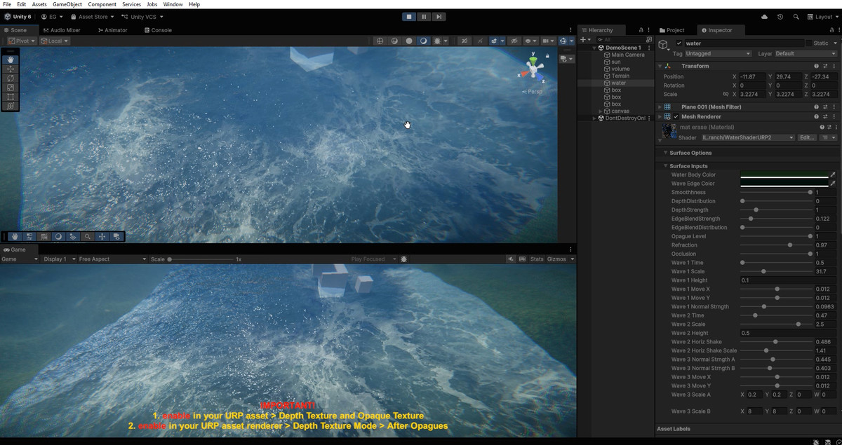 Sea / Water / Ocean shader - 2 (URP)