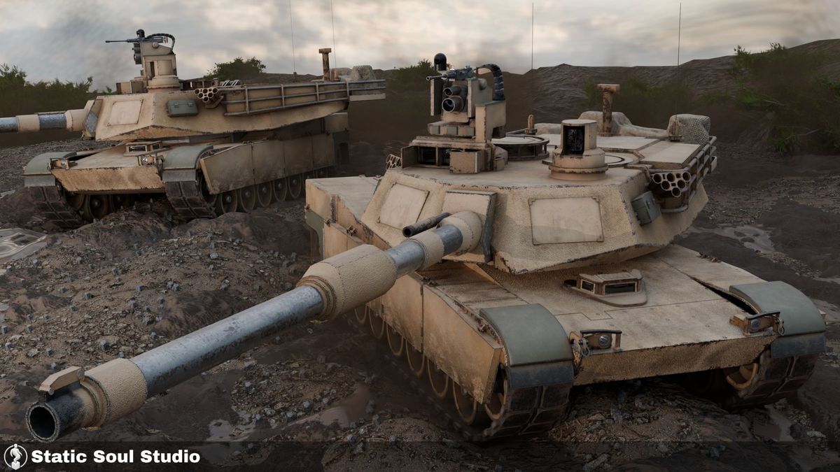 M1A2 Abrams Battle Tank Pack ( 8 Skin Design , Customizable Pieces , Optimized )
