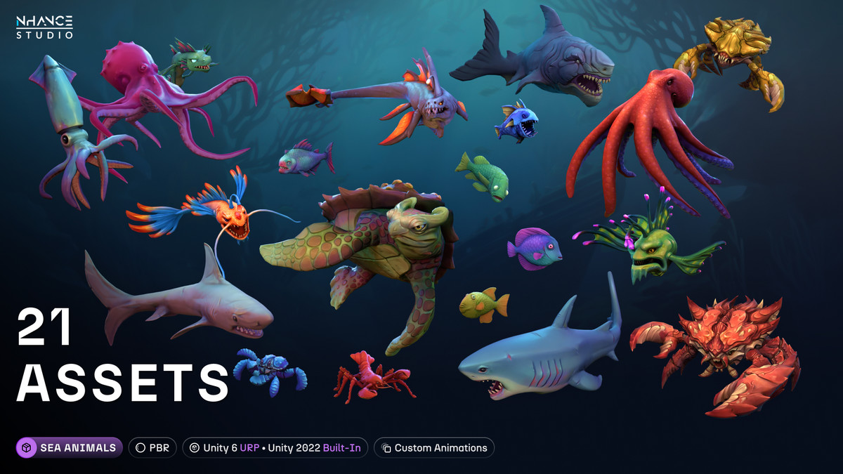 Stylized Sea Animals Bundle