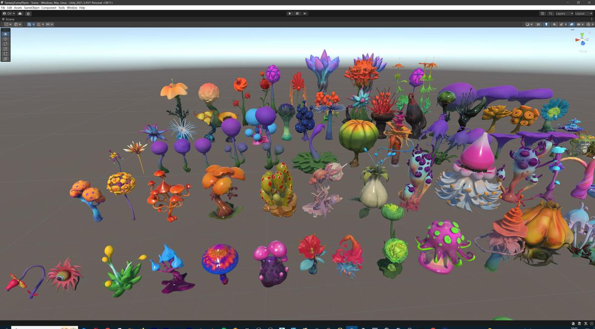 Fantasy Funny Stylized Magical Flora Plants - Low Poly Pack (118 3d models)