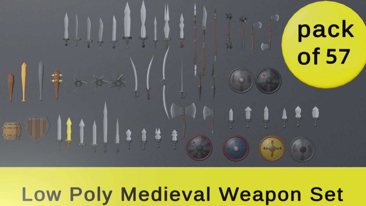 Low Poly Swords and Weapons Set
