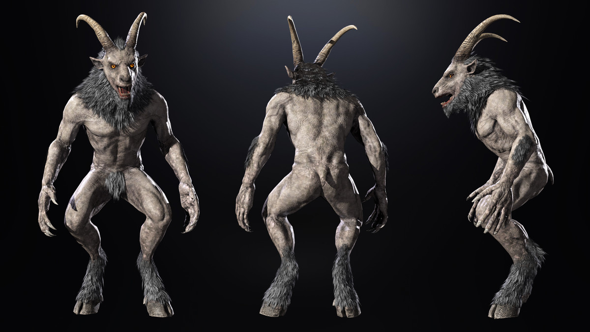 Chort, Goatman, Baphomet, Demon - Mythical Creatures (Bonus: Zombie Skin)