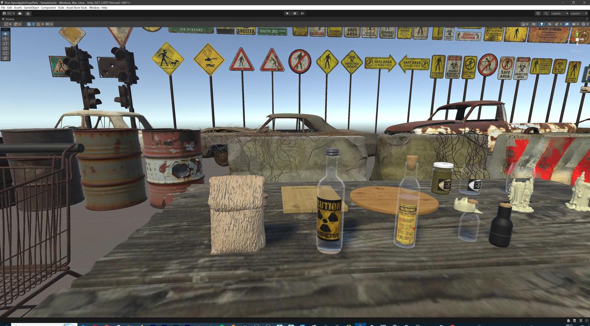 Post-Apocalyptic Survival Urban City Props and Road Signs Pack - 135 3d Models