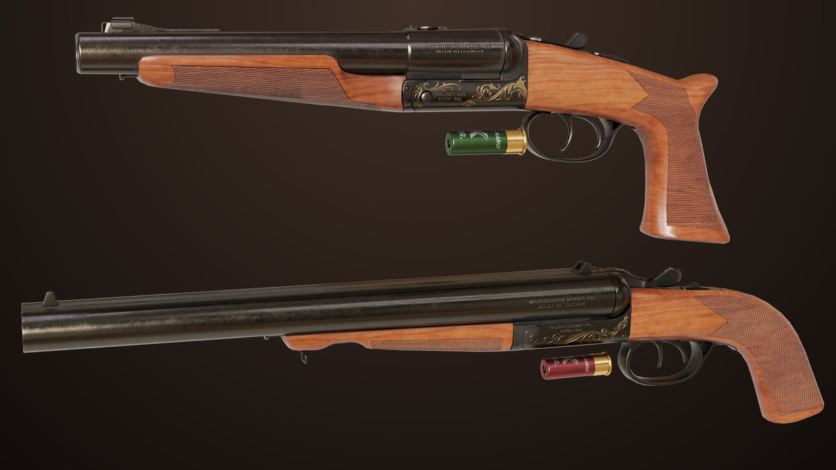 Small Medium Shotgun Black Single Mat URP HDRP Textures