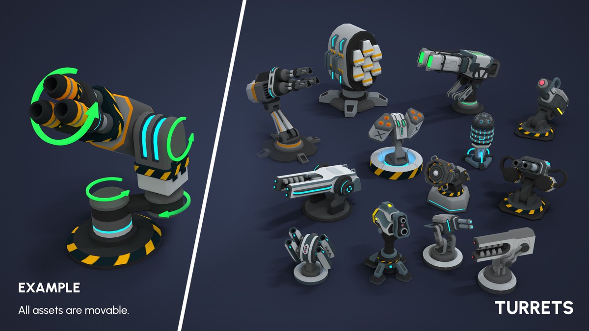 Sci-Fi Props - Low Poly 3D Models Pack