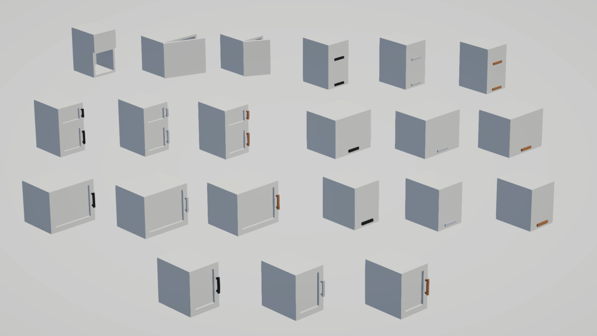 Low Poly Kitchen - Modular Assets