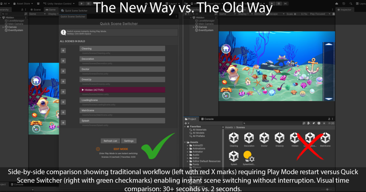 Quick PlayMode Scene Switcher