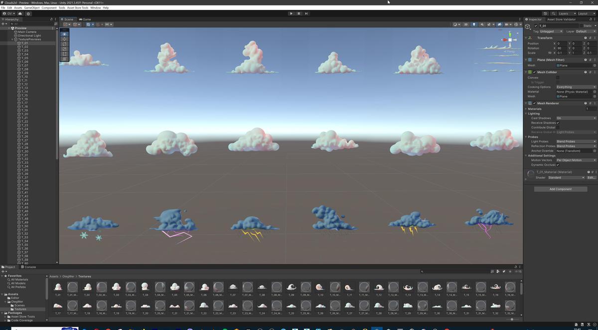 Stylized Cartoon Clouds and Weather Icons Pack (111 2K PNG Textures with Alpha)